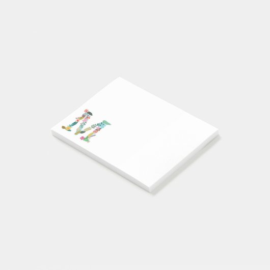 Floral Letter Monogram Initiaal - M - Post-it® Notes (Schuin)