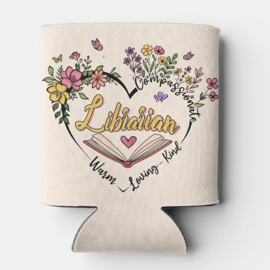 Floral Librarian Heart Blikjeskoeler (Achterkant)