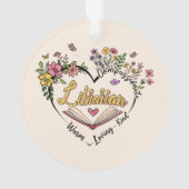 Floral Librarian Heart Ornament (achterkant)