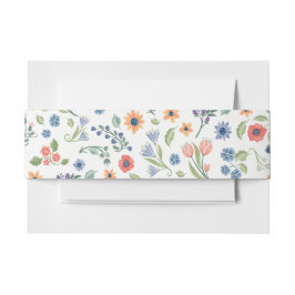 Floral liefde Belly Band Uitnodigingen Wikkel