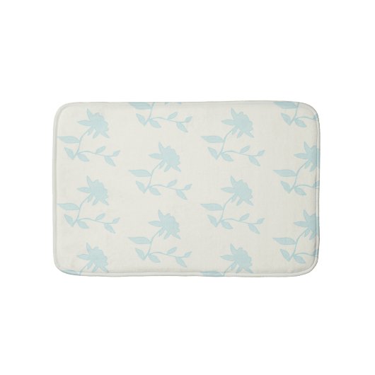  Floral | Light Blue Flowers Bath Mat (Voorkant)