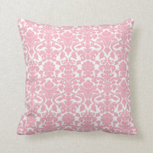   Floral Light Pink Damask Pillow Kussen