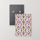 Floral light switch cover featuring a symmetrical  button (Voorkant / Achterkant)