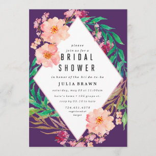 FLORAL LIJST bridale doucheuitnodiging Kaart