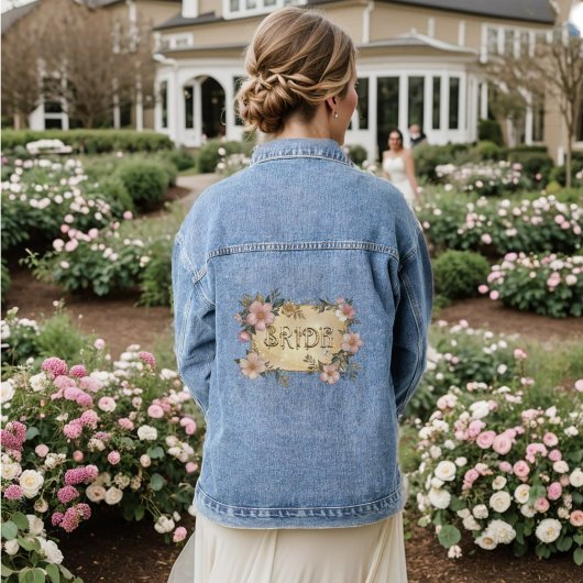 Floral Lijst Bruid Denim Jas Jacket