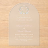 Floral Lijst bruiloft Acryl Uitnodigingen (Voorkant)