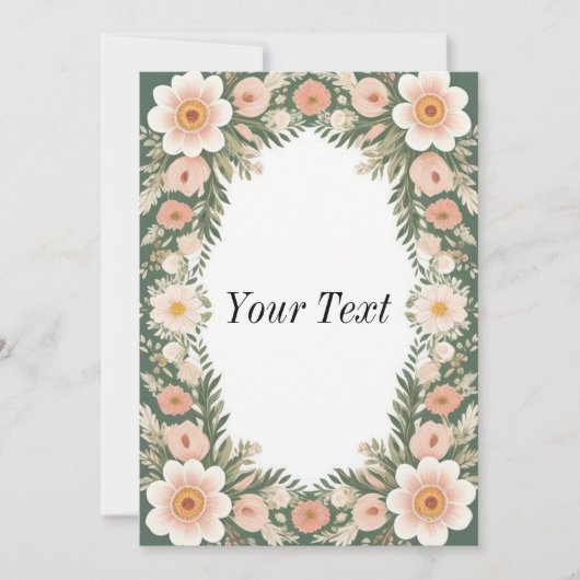 Floral Lijst Design Kaart (Voorkant)