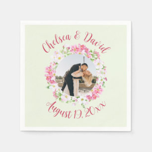 Floral Lijst Favoriete Foto met Persoonlijke Tekst Servet