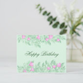 Floral lijst grens Happy Birthday. Floral regelt Feestdagenkaart (Staand voorkant)