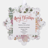 floral lijst nieuwe baby Merry Christmas Ornament Kaart (Achterkant)