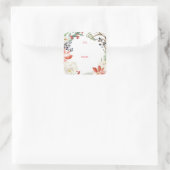 Floral Lijst Poinsettia Gift Label Sticker (Tas)