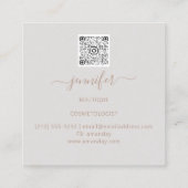 Floral Lijst QR Code Logo Gray Roos Royal Vierkante Visitekaartje (Achterkant)