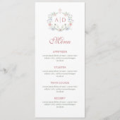 Floral Lijst Religious Wedding Monograms Menu (Voorkant)