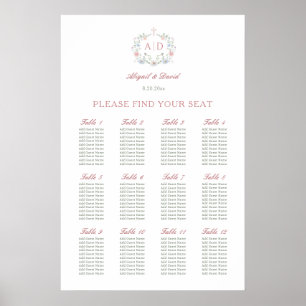 Floral Lijst Religious Wedding Zitting Grafiek Poster
