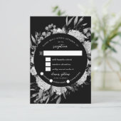 Floral Lijst RSVP Modern Black & White Waterverf (Staand voorkant)