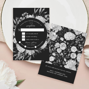 Floral Lijst RSVP Modern Black & White Waterverf