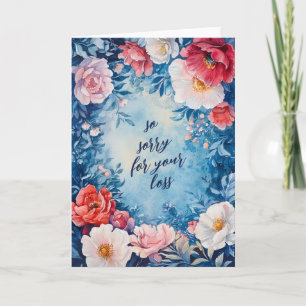 Floral Lijst SORRY VOOR VERLIES CUSTOM Condoleance Kaart