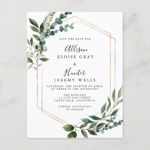 Floral Lijst sparen de Datum Briefkaart