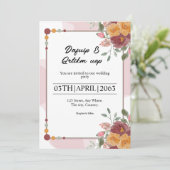 Floral Lijst Winter Wedding Kaart (Staand voorkant)