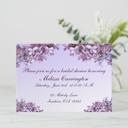 Floral Lila Flowers Vrijgezellenfeest Kaart (Staand voorkant)