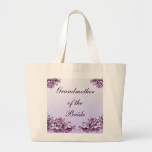 Floral Lila Flowers Wedding Grandmoeder van Bride Grote Tote Bag