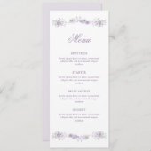 Floral Lila Lavendel Classic Menu (Voorkant / Achterkant)