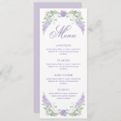 Floral Lila Lavendel Lijst Menu (Voorkant / Achterkant)