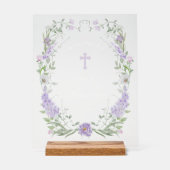 Floral Lilac Cadre Baptême Bienvenue (Recto)