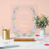 Floral Lilac Cadre Baptême Bienvenue (Mariage)