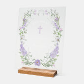 Floral Lilac Cadre Baptême Bienvenue (Angle)