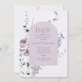 Floral Lilac en Baby shower de fleurs Invitation (Devant)