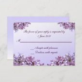 Floral Lilac Fleurs RSVP Mariage (Devant / Derrière)