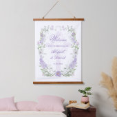 Floral Lilac Frame Religious Wedding Welcome Hangend Wandkleed (Slaapkamer)