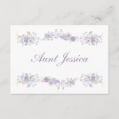 Floral Lilac Lavender Flat Place Card (Voorkant)