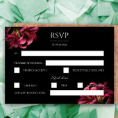 Floral Lily Dark Gothic Wedding Carte RSVP