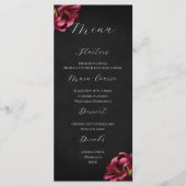Floral Lily Dark Gothique Menu Mariage (Devant)