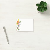 Floral Lily Flowers - Roze, Oranje geel Post-it® Notes (Kantoor)