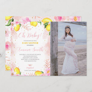 Floral limonade Baby shower foto Kaart