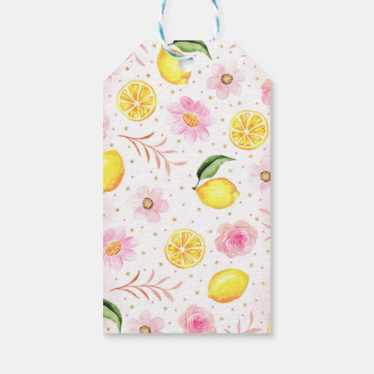 Floral limonade verjaardagscadeau Label Cadeaulabel (Achterkant)