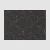 Floral Line Art Faces Tissue Paper Tissuepapier (Voorkant)