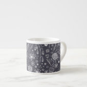 Floral Line Art Monochrome Espresso Kop (Voorkant rechts)