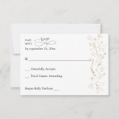 Floral Liné Or no Repas RSVP 2 (Devant)