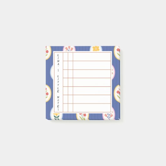 Floral Lined Frame - Blossom Time Sticky Notes (Voorkant)