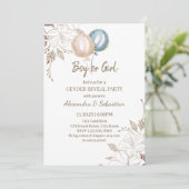 Floral Lines Gender Reopenbaart Uitnodiging (Staand voorkant)