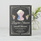  Floral Lingerie Bridal Shower Kaart (Staand voorkant)