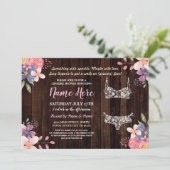 Floral Lingerie Douche Invitation fête nuptiale Bo (Debout devant)
