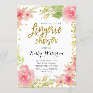 Floral Lingerie Shower Kaart