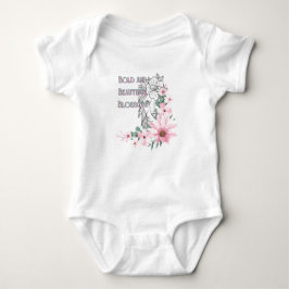 Floral Lion Baby Bodysuit. Romper
