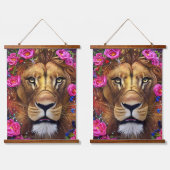 Floral Lion Head Hangend Wandkleed (Dubbel)