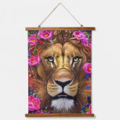 Floral Lion Head Hangend Wandkleed (Voorkant 2)